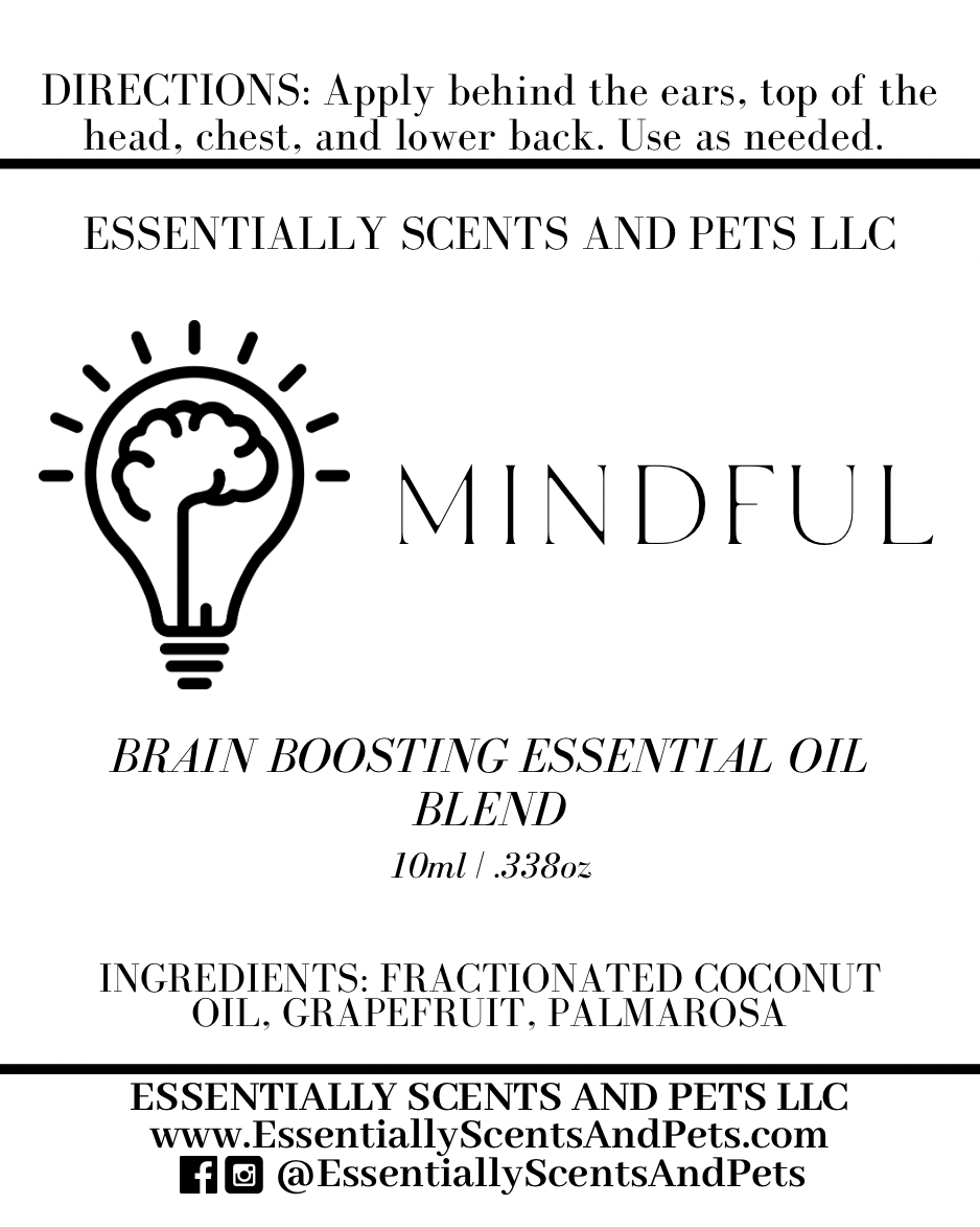 Mindful Brain Boosting Animal Aromatherapy Essential Oil Blend 10mL Roller