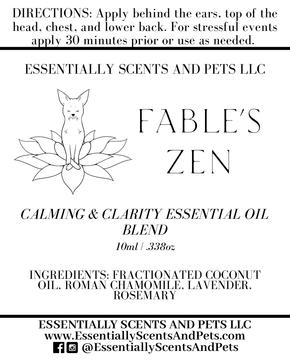 Fable's Zen Calming & Clarity Animal Aromatherapy Essential Oil Blend 10mL Roller
