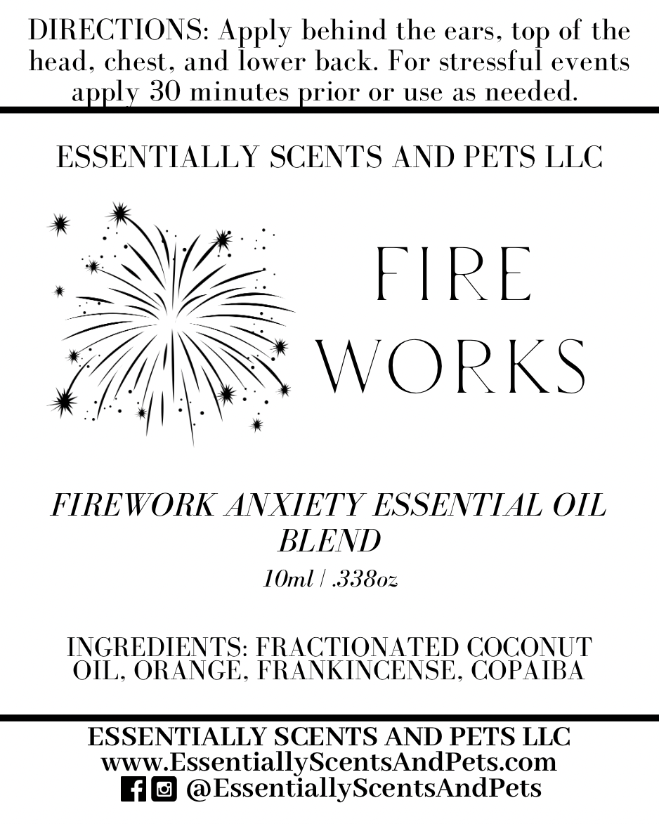 Fireworks Firework Anxiety Animal Aromatherapy Essential Oil Blend 10mL Roller