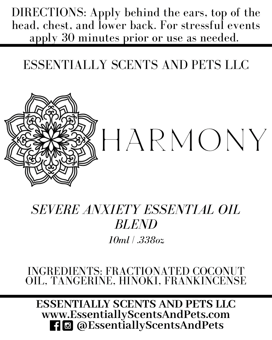 Harmony Severe Feline Anxiety Animal Aromatherapy Essential Oil Blend 10mL Roller