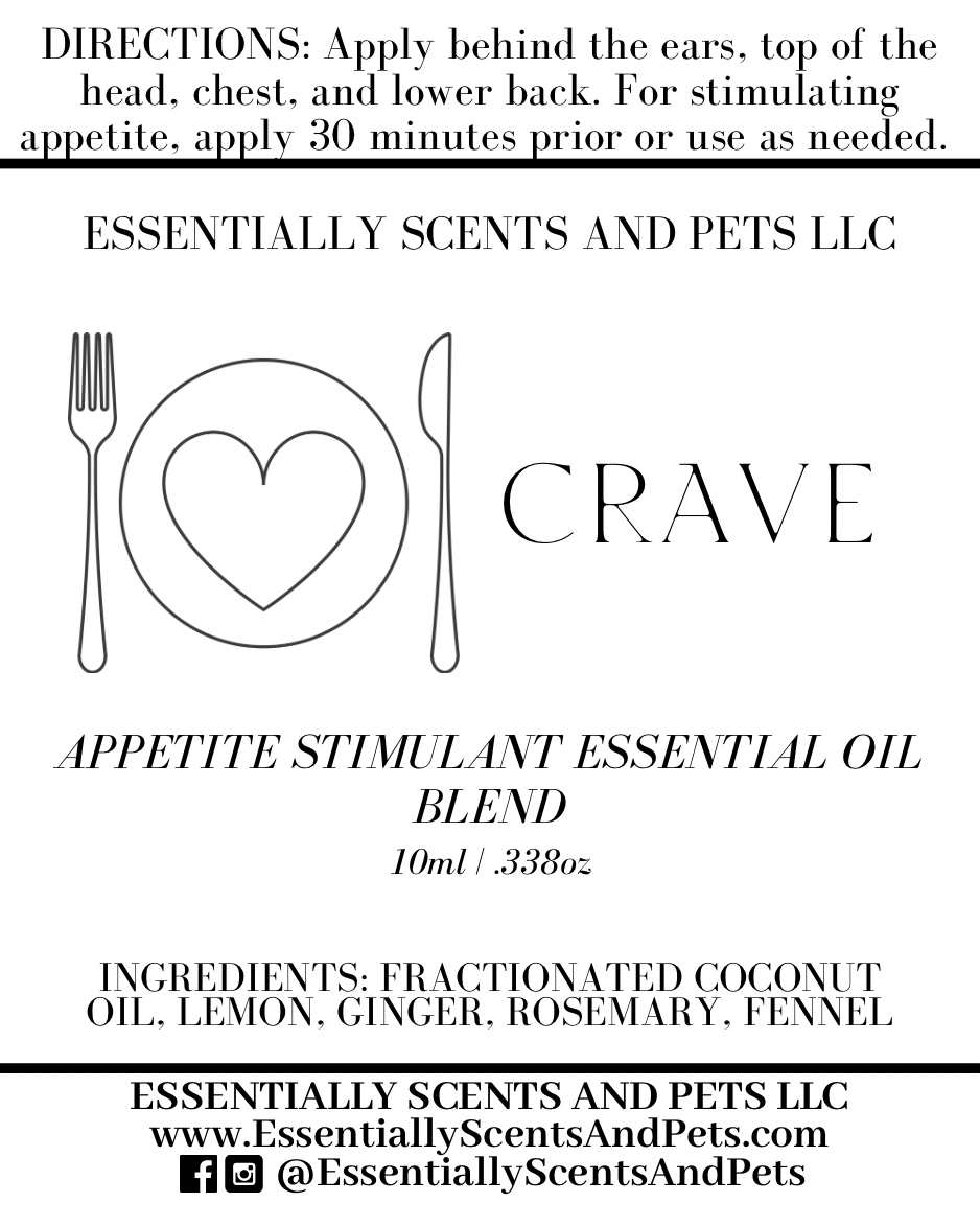 Crave Appetite Stimulant Support Animal Aromatherapy Essential Oil Blend 10mL Roller