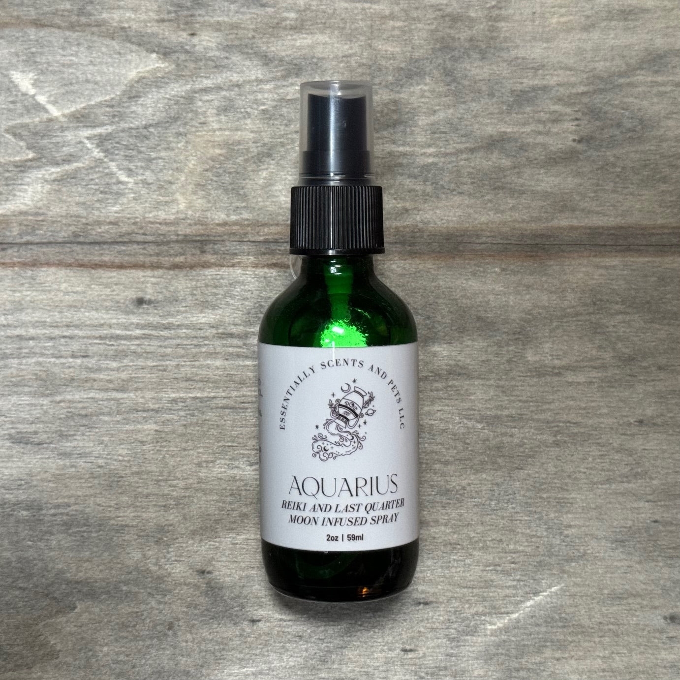 Aquarius (Spiritual Enlightenment) Reiki & Last Quarter Moon Infused Essential Oil Spiritual & Meditation Journey Blend Spray