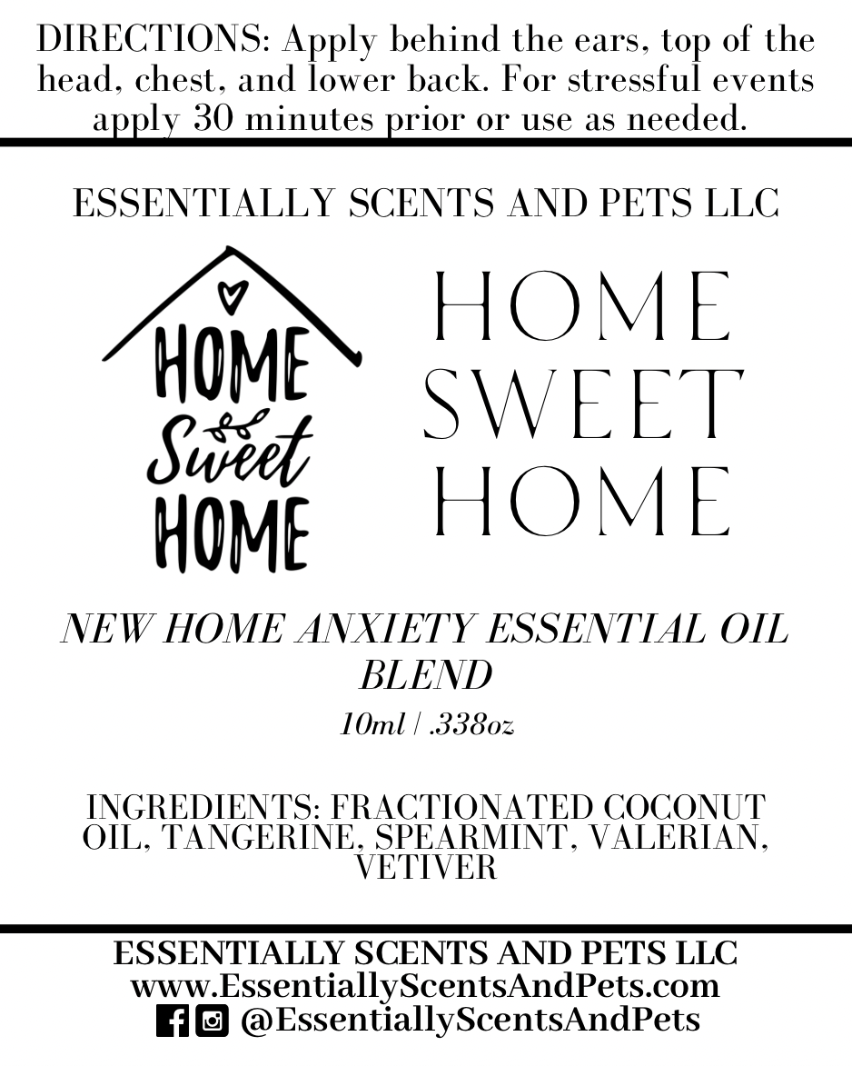 Home Sweet Home New Home Anxiety Animal Aromatherapy Essential Oil Blend 10mL Roller