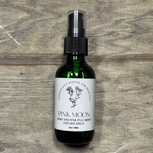 Pink Moon (Renewal & Self-Discovery) Reiki & Pink Full Moon Infused Essential Oil Spiritual & Meditation Journey Blend Spray