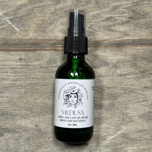 Medusa (Protection) Reiki & Last Quarter Moon Infused Essential Oil Spiritual & Meditation Journey Blend Spray